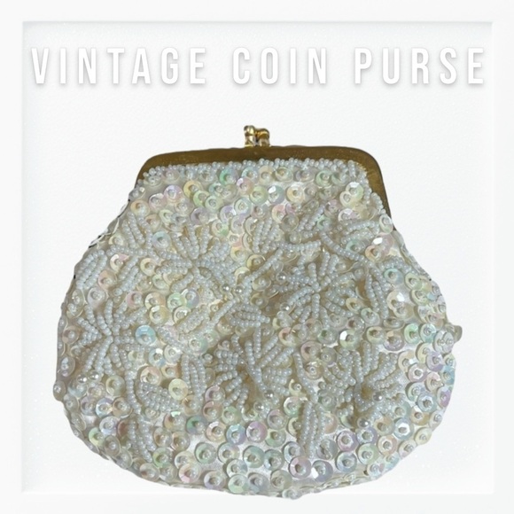 Vintage Beaded Iridescent Coin Purse - Picture 1 of 11